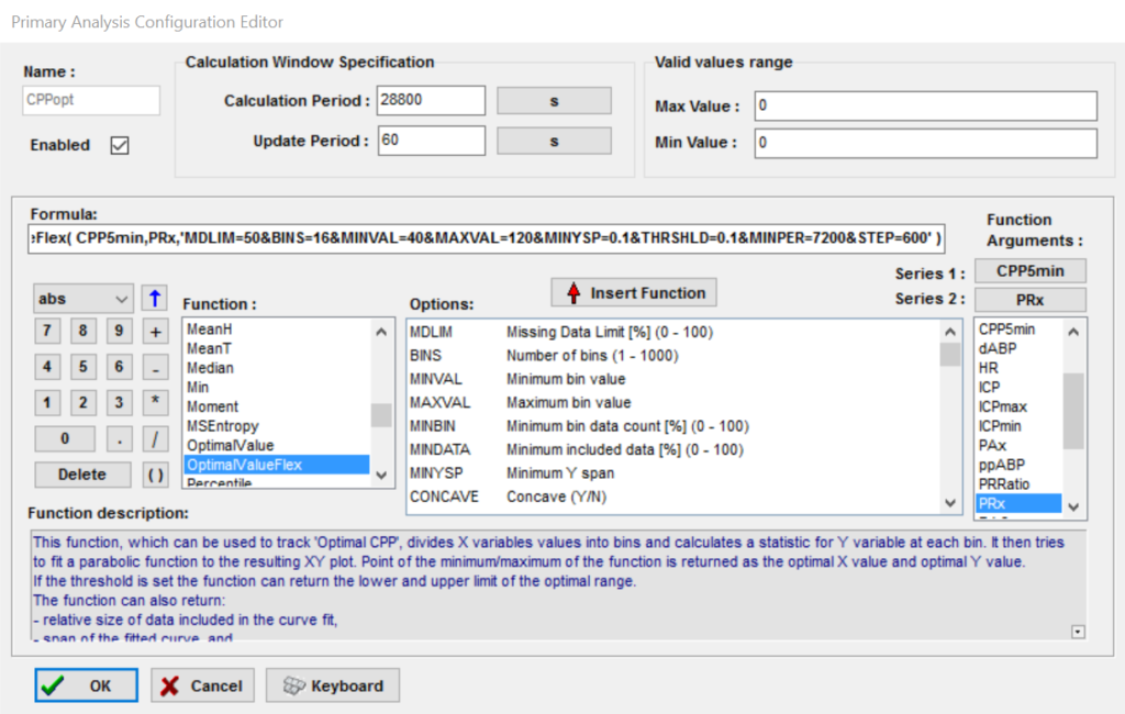 Selection of the CPPopt calculation option